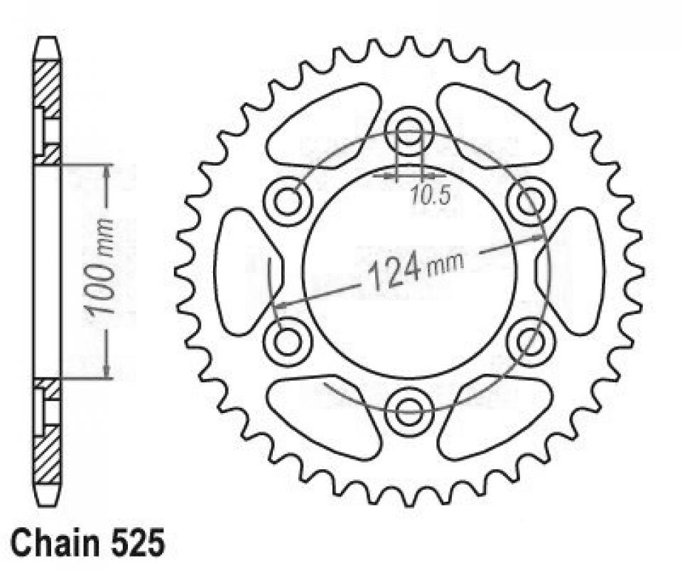 Couronne de transmission Esjot pour Moto Ducati 992 St3 2004 à 2007 Neuf
