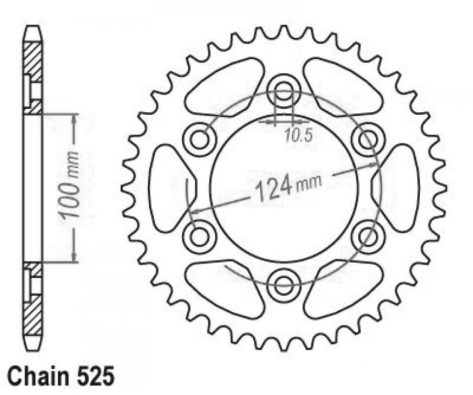 Couronne de transmission Esjot pour Moto Ducati 992 St3 2004 à 2007 Neuf