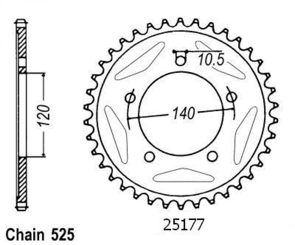 Couronne de transmission Esjot pour Moto Suzuki 750 Gsx-R 2006 à 2010 Neuf