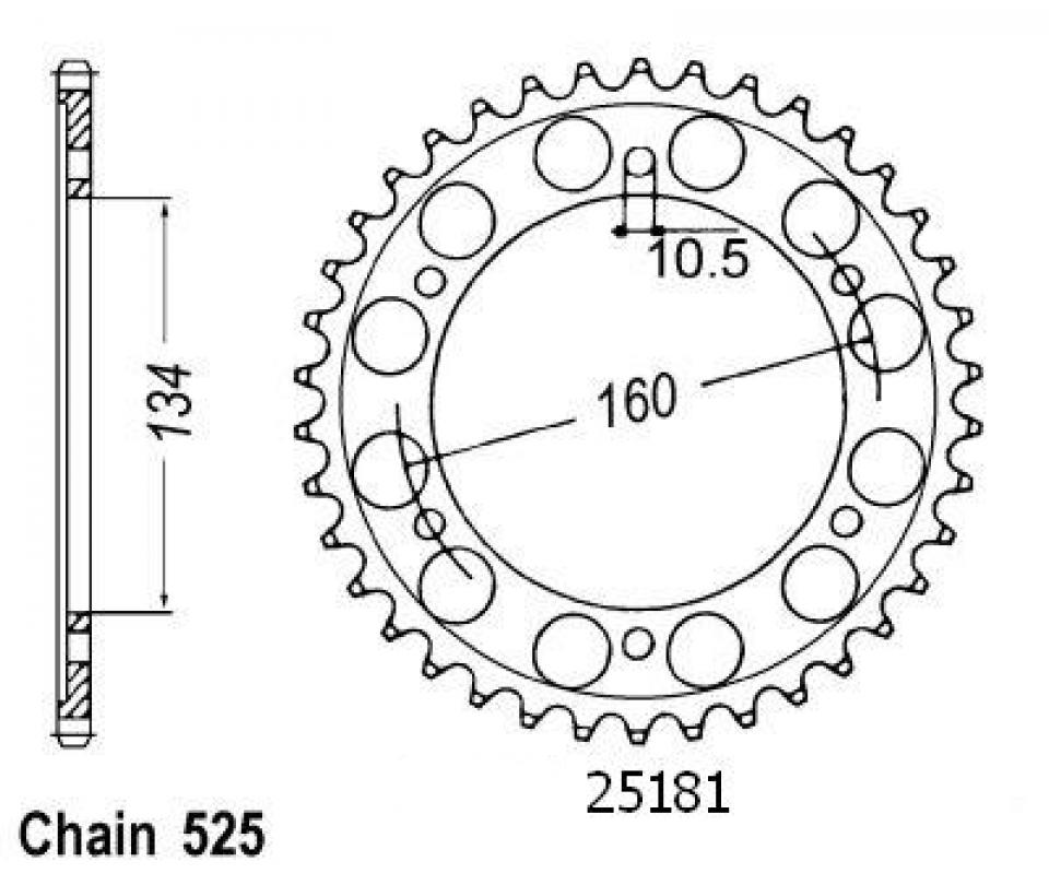 Couronne de transmission Esjot pour Moto Honda 600 Cbr Rr 2007 à 2016 Neuf