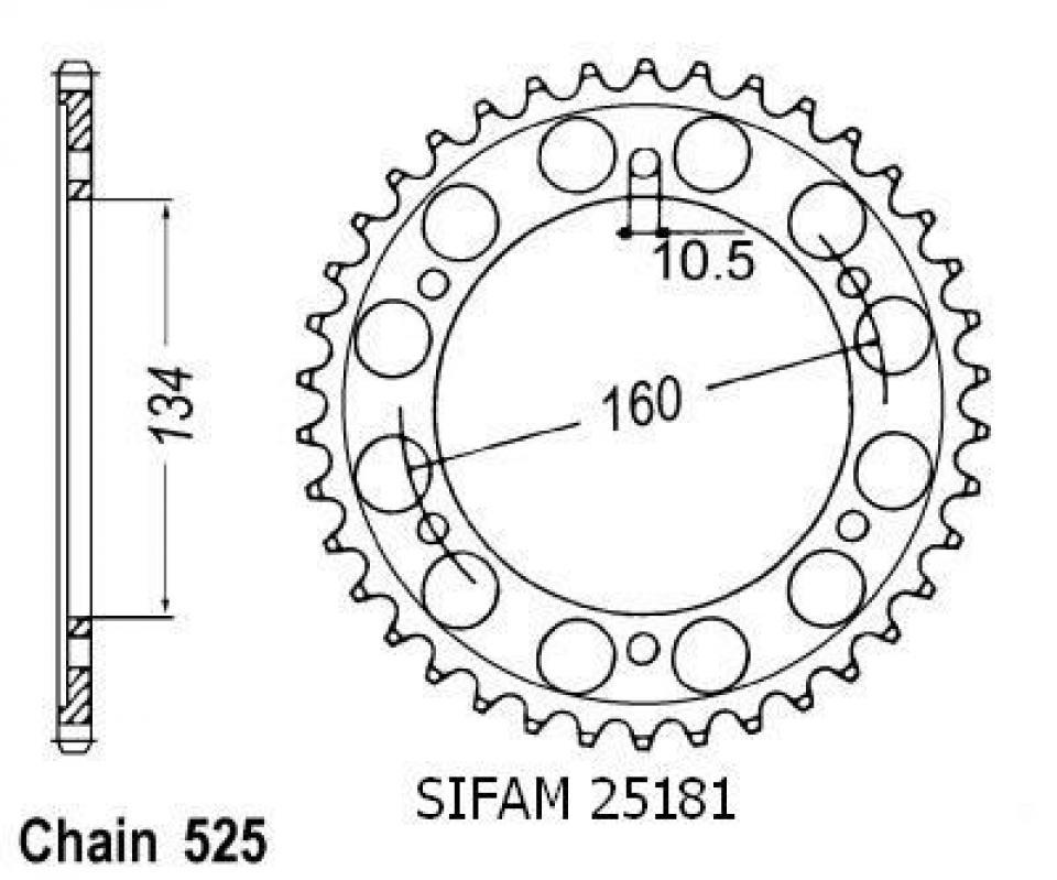 Couronne de transmission Esjot pour Moto Honda 600 Cbr F1-F5 2001 à 2006 Neuf