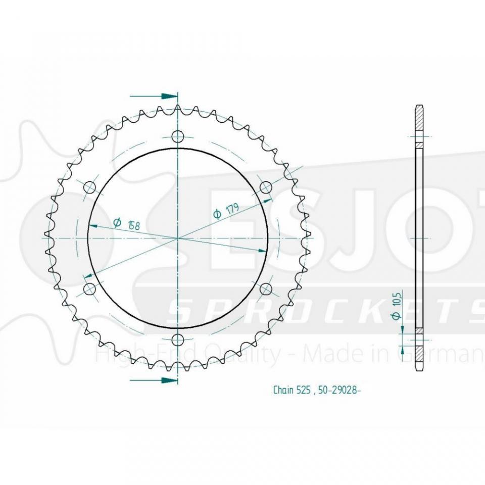 Couronne transmission Esjot pour moto Aprilia 1000 Caponord 2001 à 2007 45 dts
