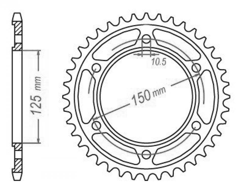 Couronne de transmission Esjot pour Moto KTM 950 Adventure 2003 à 2006 42 dents pas 525 Ø125mm Neuf