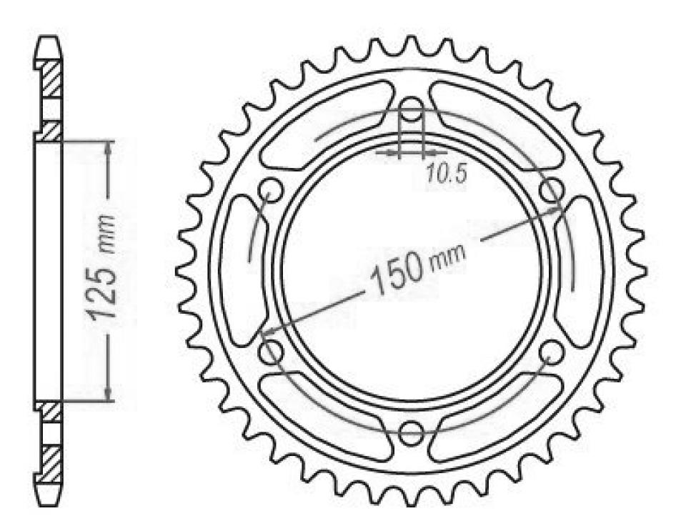 Couronne de transmission Esjot pour Moto KTM 950 Adventure 2003 à 2006 42 dents pas 525 Ø125mm Neuf