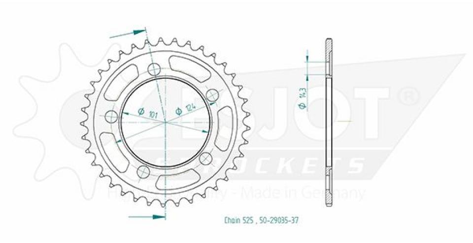 Couronne de transmission Esjot pour Moto KTM 990 SMT 2009 à 2013 41 dents pas 525 Ø101mm Neuf