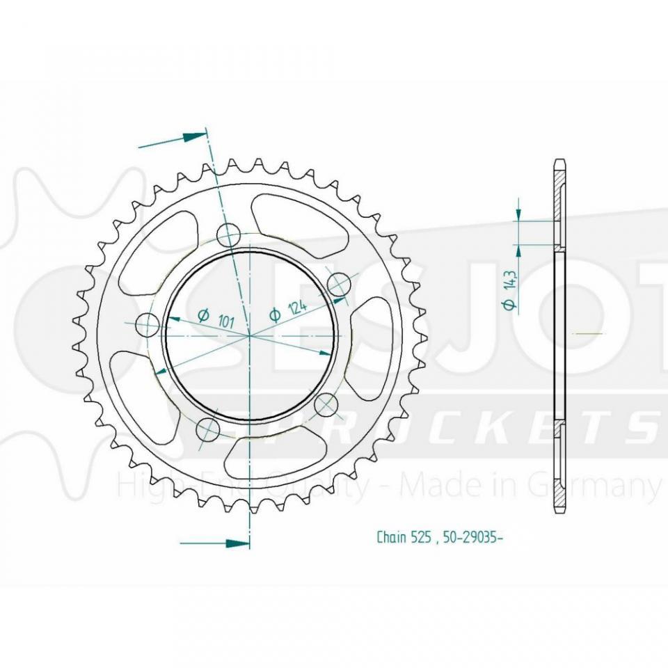 Couronne de transmission Esjot pour moto KTM 990 Supermoto 2008 à 2010 41 dents