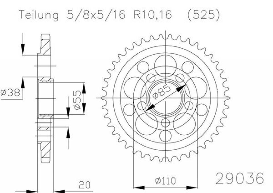 Couronne de transmission Esjot pour Moto Ducati 1000 Monster S2R 2006 à 2007 Neuf