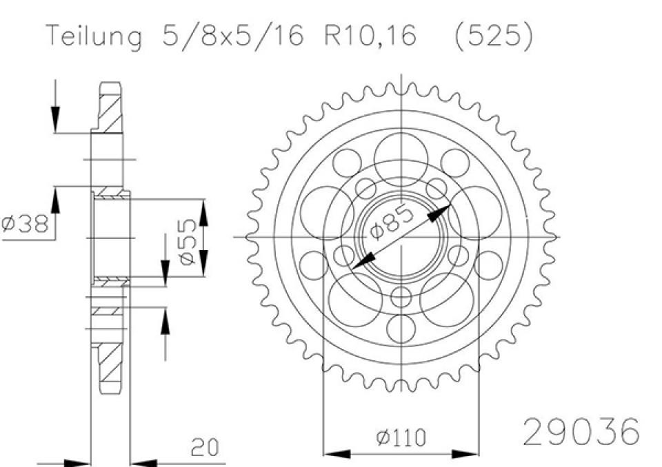 Couronne de transmission Esjot pour Moto Ducati 1000 Monster S2R 2006 à 2007 Neuf