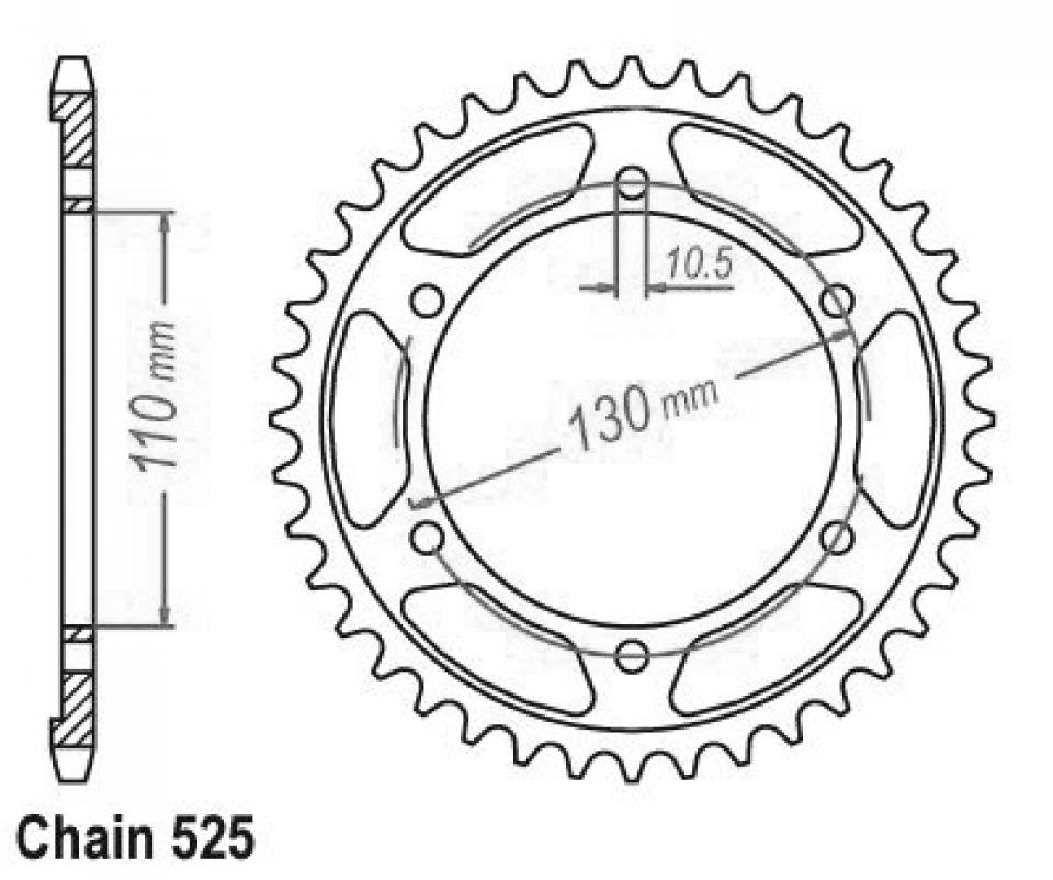 Couronne de transmission Esjot pour Moto Suzuki 750 Gsx-R 2011 à 2017 43 dents pas 525 Neuf