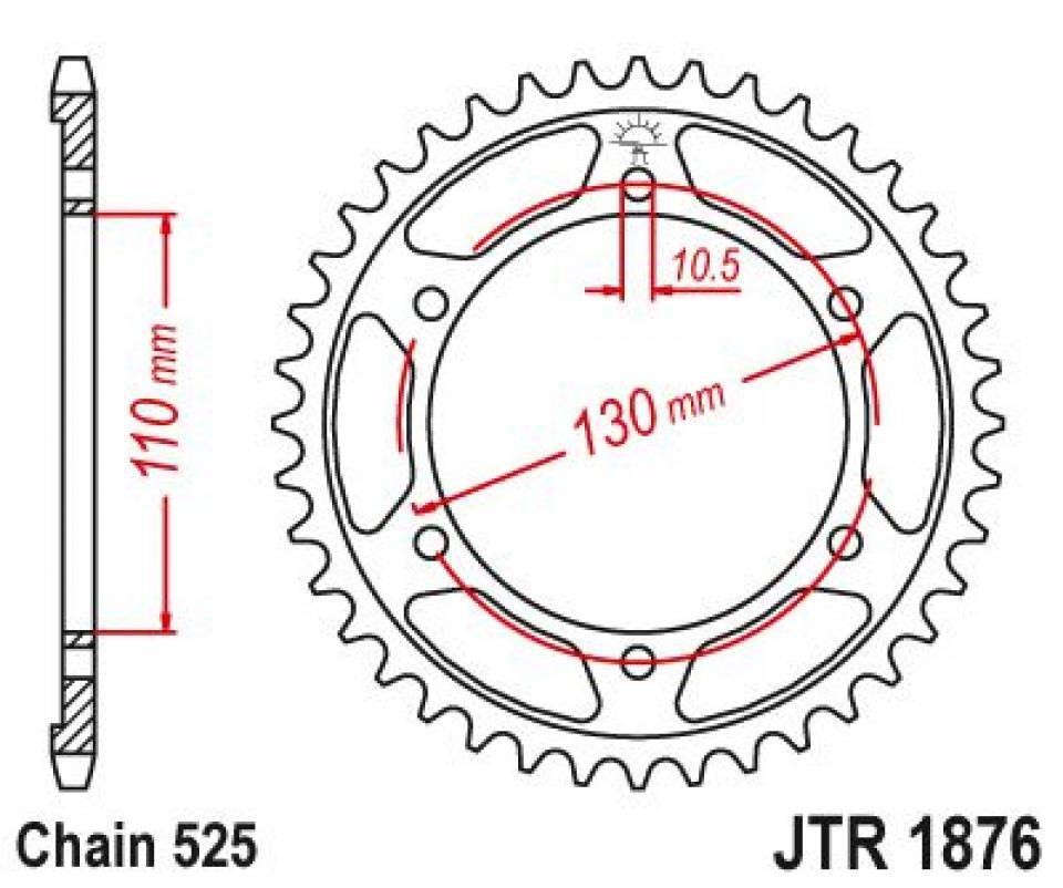 Couronne de transmission Esjot pour Moto Suzuki 1000 Gsx-R Abs 2017 à 2020 Neuf