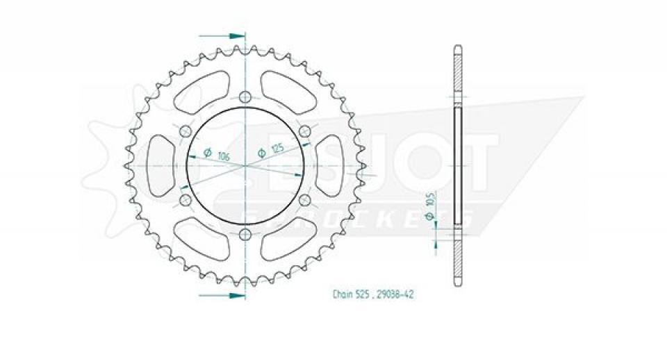Couronne de transmission Esjot pour Moto Triumph 1200 Thruxton 2016 à 2021 Neuf