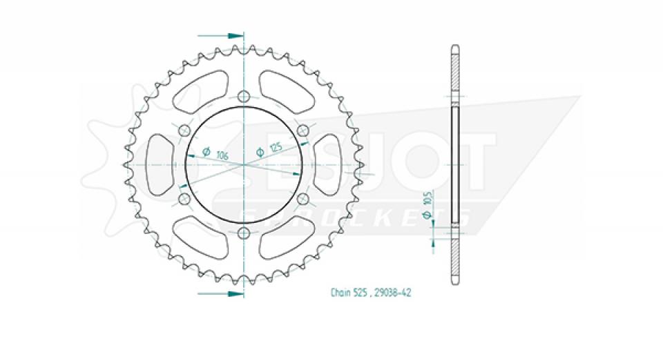 Couronne de transmission Esjot pour Moto Triumph 1200 Thruxton 2016 à 2021 Neuf