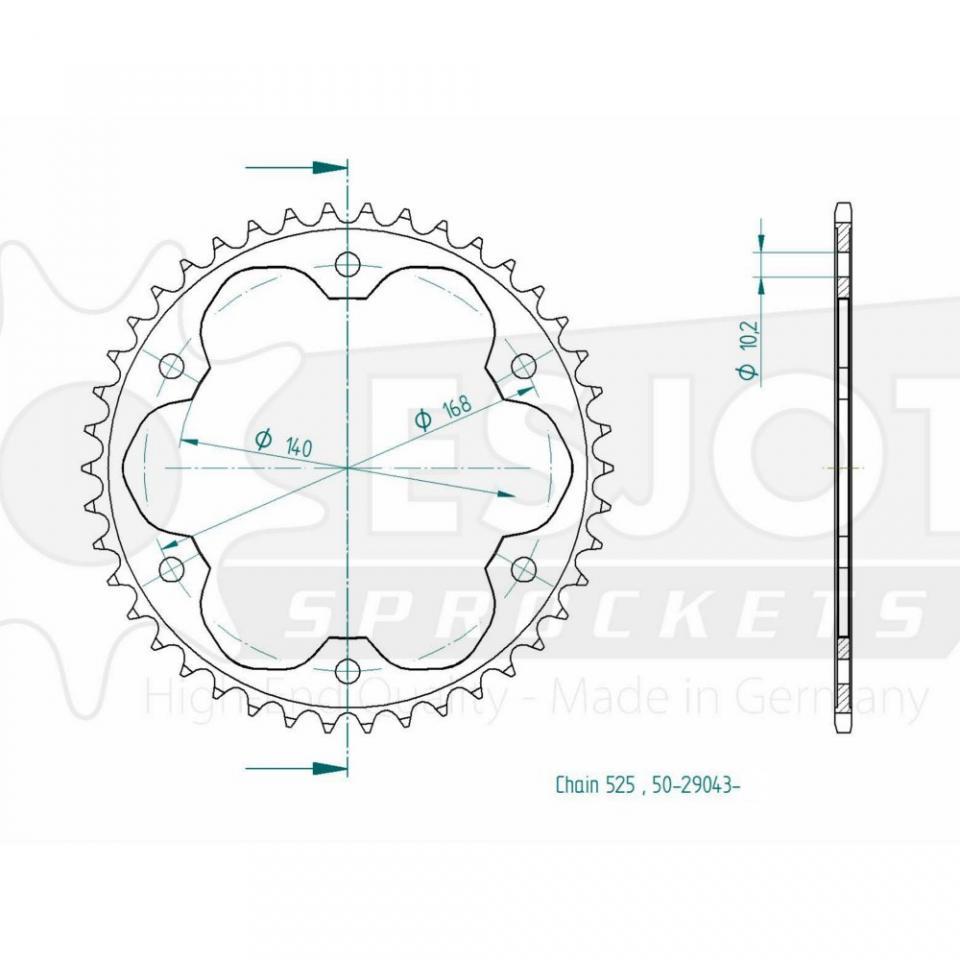 Couronne transmission Esjot pour moto BMW 800 F Gs 2009 à 2017 42 dts P525 Neuf