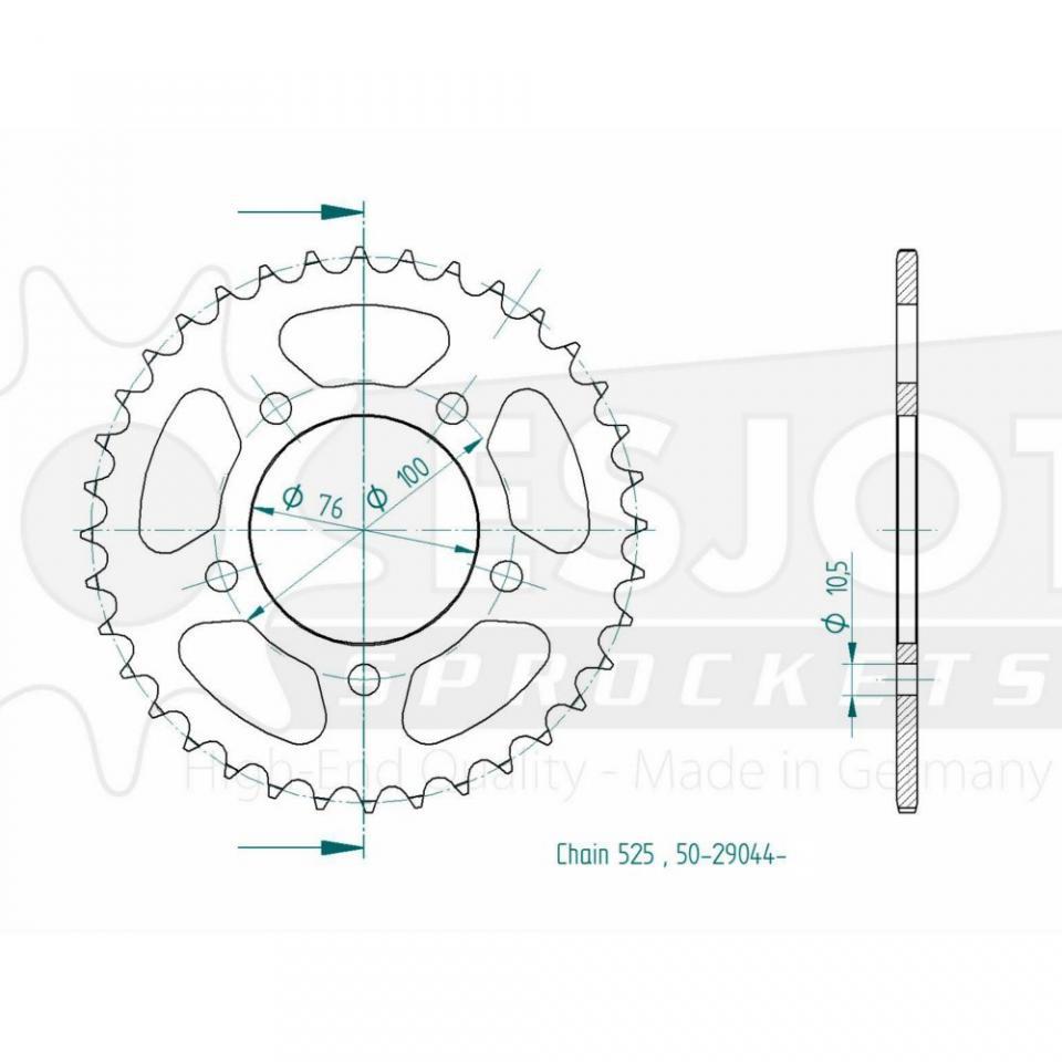Couronne transmission Esjot pour moto Benelli 300 BN 302 2015 à 2016 44 dts P525