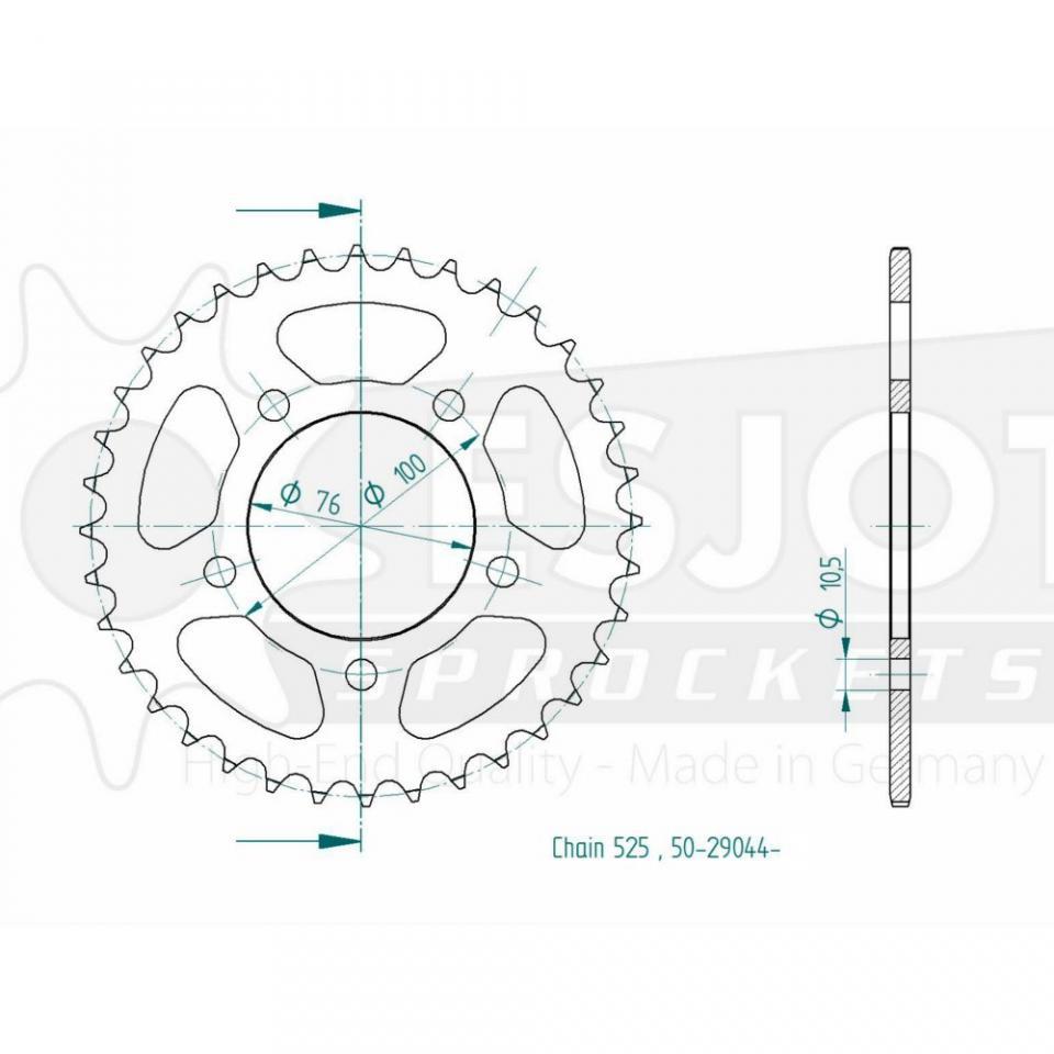 Couronne de transmission Esjot pour Moto Benelli 500 502 C 2019 à 2023 Neuf