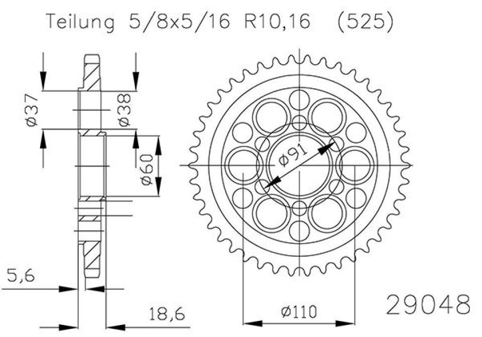 Couronne de transmission Esjot pour Moto Ducati 1199 Panigale S 2012 à 2015 Neuf