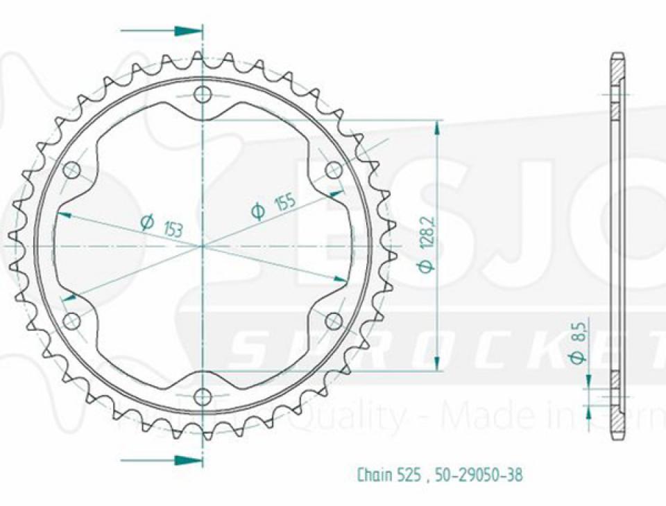 Couronne de transmission Esjot pour Moto KTM 1290 Superduke R 2014 à 2023 Neuf