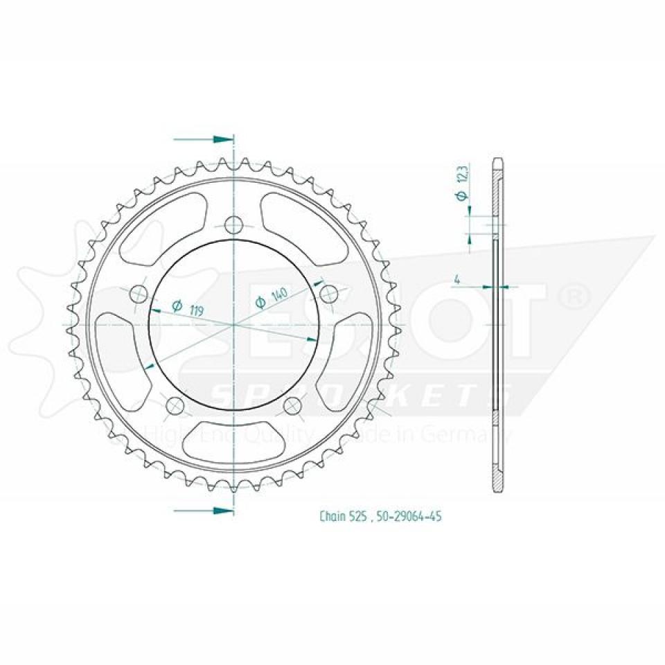 Couronne de transmission Esjot pour Moto BMW 1000 S R Roadster 2021 à 2023 Neuf