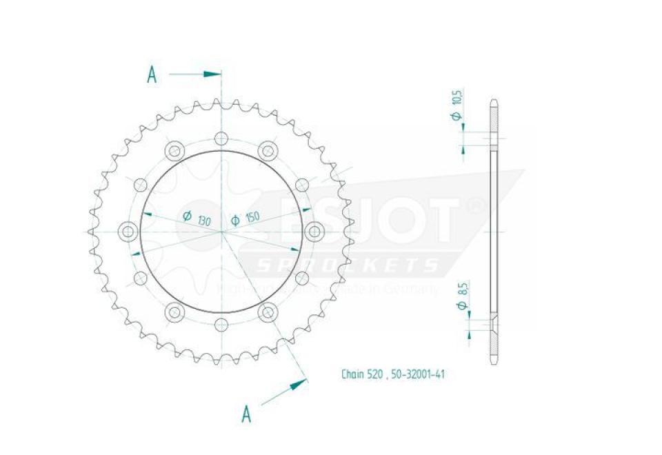 Couronne de transmission Esjot pour Moto Honda 500 Xl R 1982 à 1987 Neuf