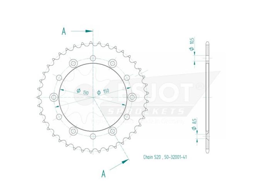 Couronne de transmission Esjot pour Moto Honda 250 Nx J 1988 à 1994 Neuf