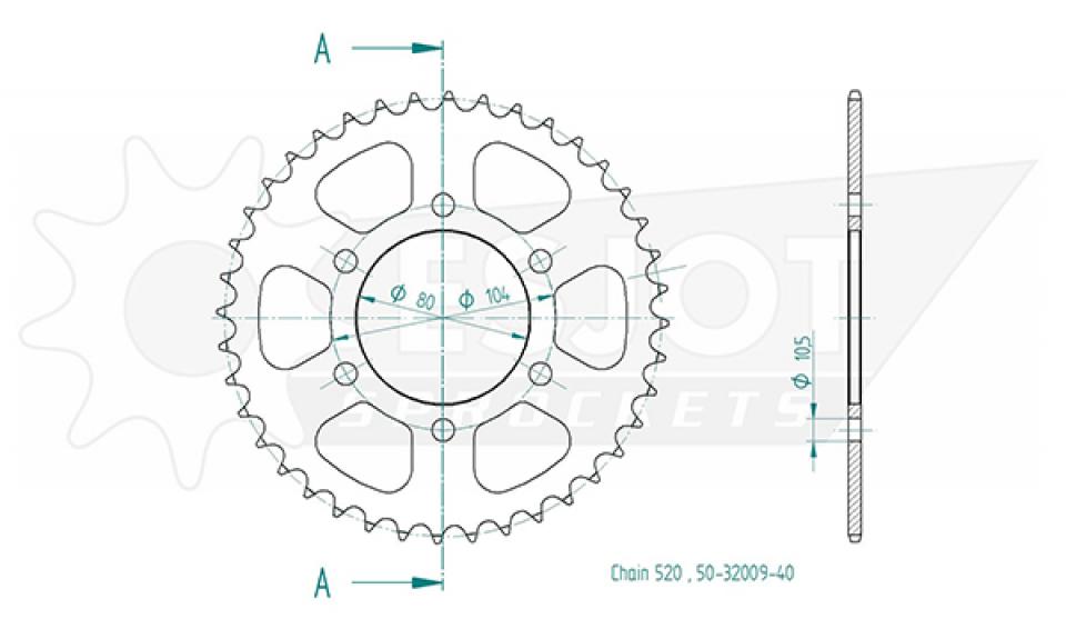 Couronne de transmission Esjot pour Moto Kawasaki 650 Z ABS 2017 à 2022 Neuf