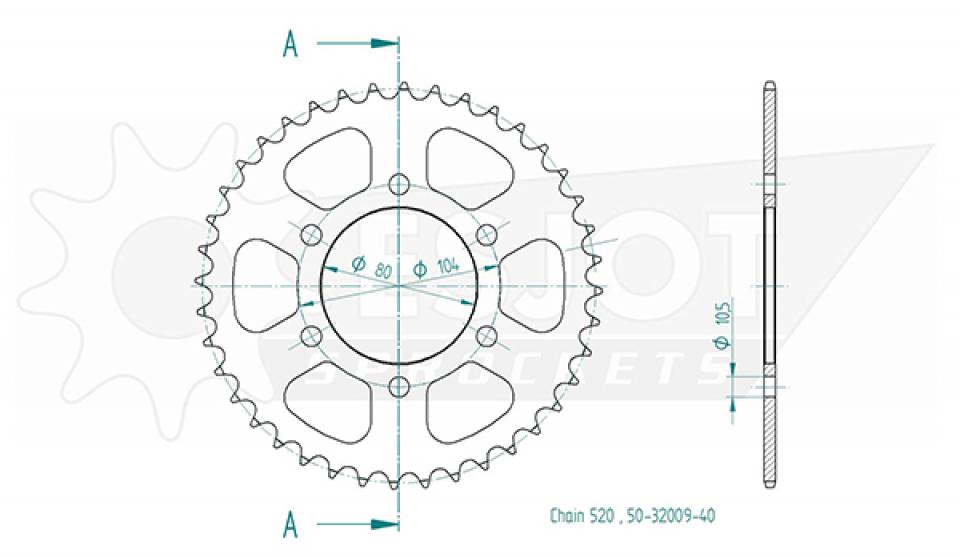 Couronne de transmission Esjot pour Moto Kawasaki 650 Z ABS 2017 à 2022 Neuf