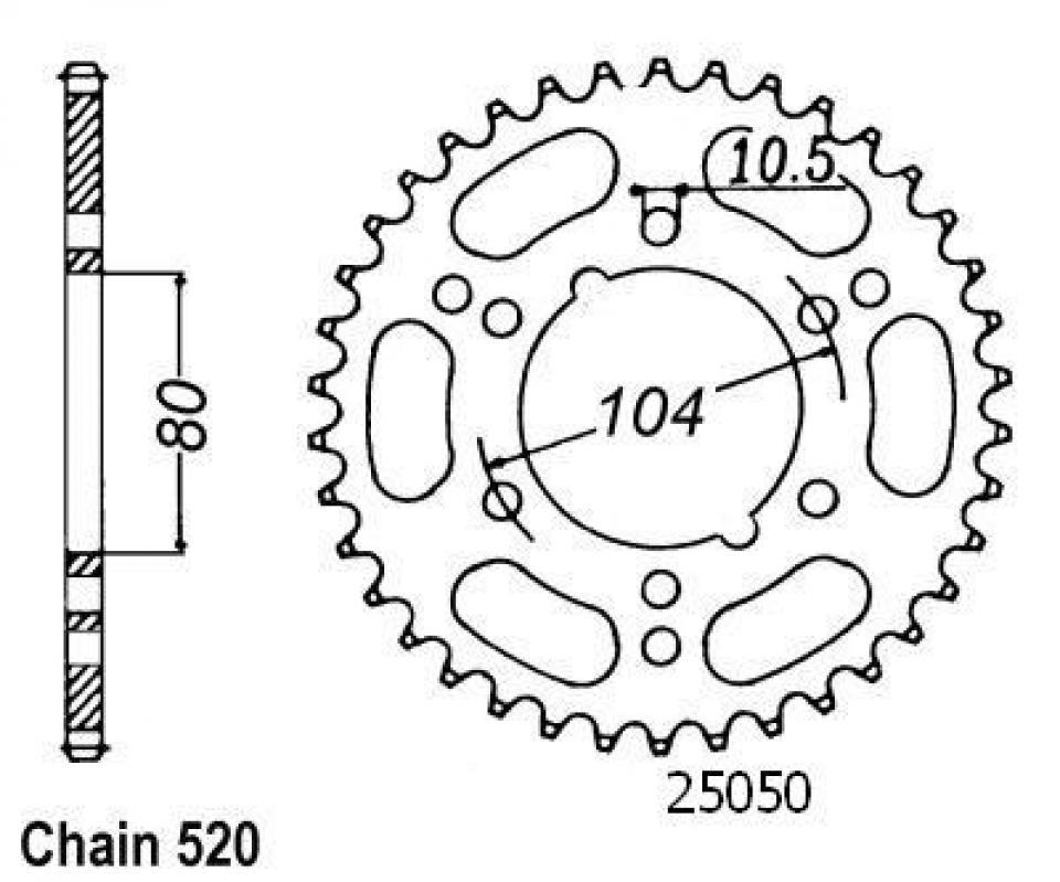 Couronne de transmission Esjot pour Moto Kawasaki 750 Z 2007 à 2013 Neuf