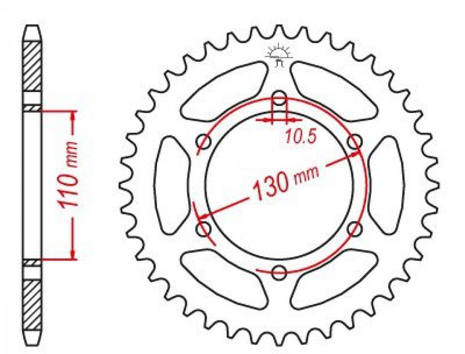 Couronne de transmission Esjot pour Moto Kawasaki 300 Z 2015 à 2017 Neuf