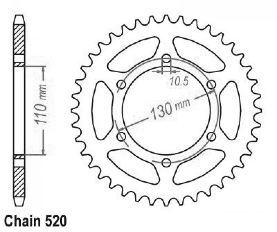 Couronne de transmission Esjot pour Moto Kawasaki 250 Ex R Ninja 2008 à 2011 Neuf