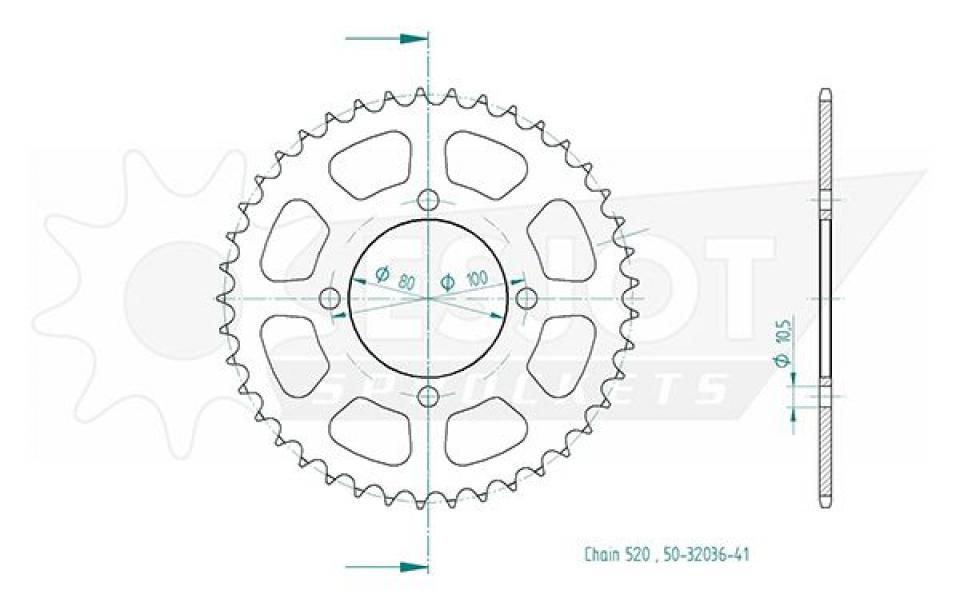 Couronne de transmission Esjot pour Moto Suzuki 250 GN 1991 à 1997 41 dents pas 520 Neuf