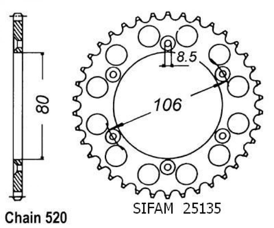 Couronne de transmission Esjot pour Moto Aprilia 125 MX SM 2003 à 2007 Neuf