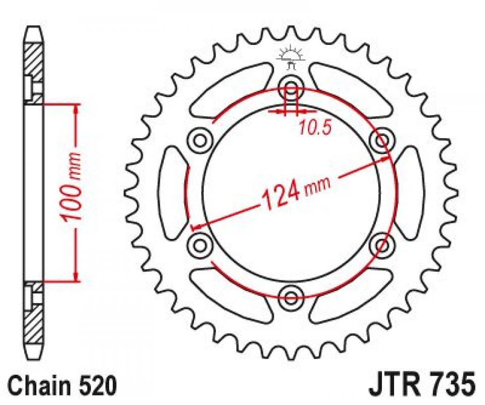 Couronne de transmission Esjot pour Moto Ducati 696 Monster 2008 à 2014 Neuf