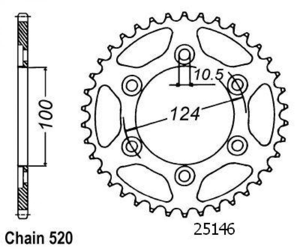 Couronne de transmission Esjot pour Moto Ducati 696 Monster 2008 à 2014 Neuf