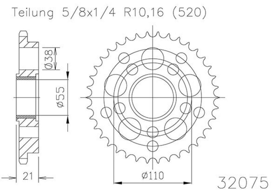 Couronne de transmission pour Ducati Biposto