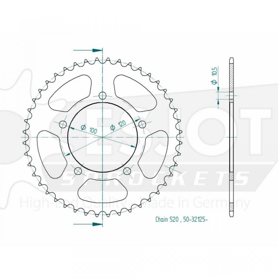 Couronne de transmission Esjot pour moto Aprilia 660 Pegaso Strada 2005 à 2010