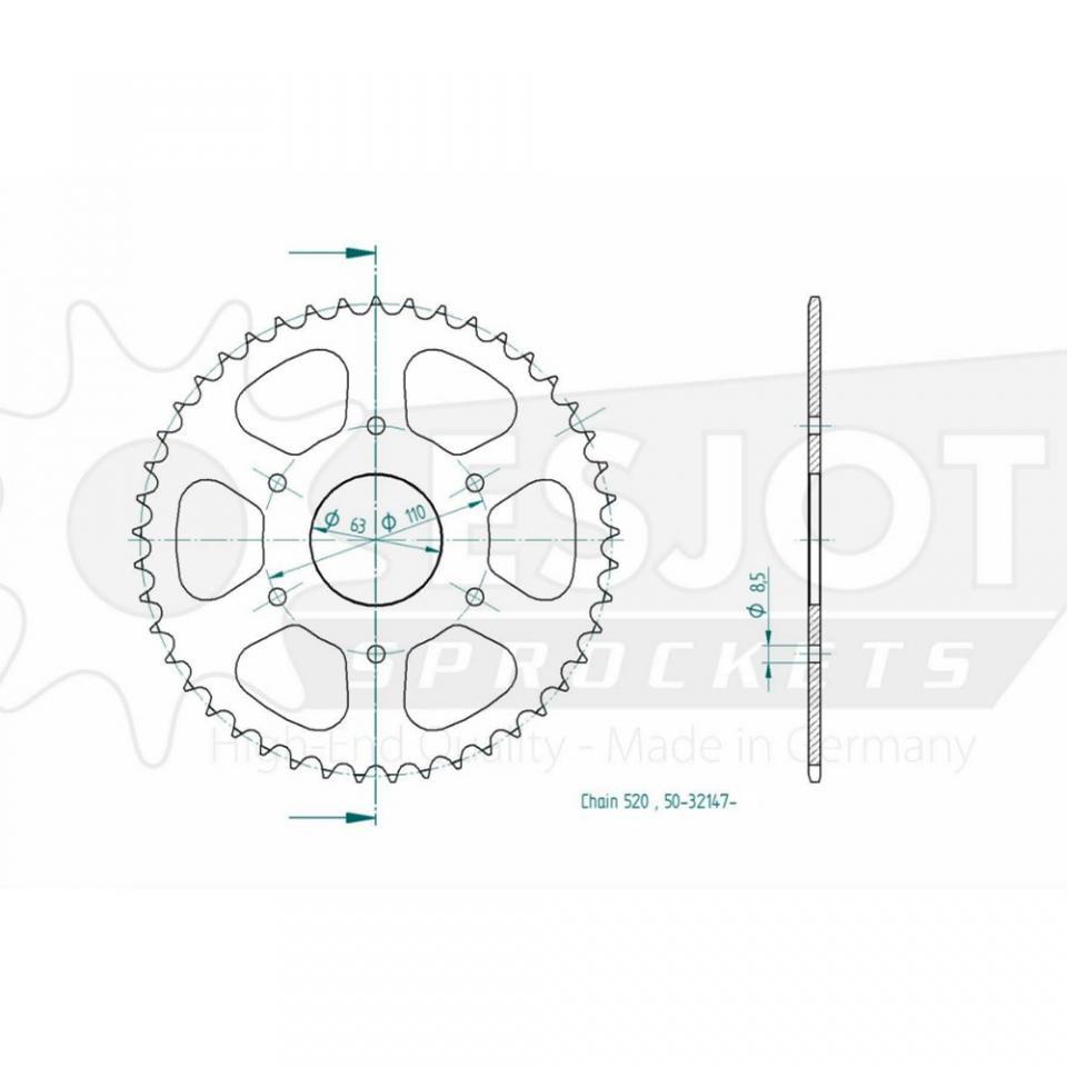 Couronne de transmission Esjot pour Moto Husqvarna 400 VITPILEN 401 2017 à 2023 Neuf