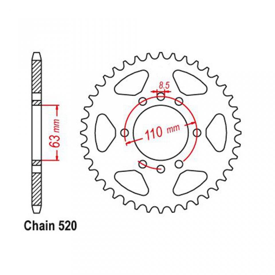 Couronne de transmission Esjot pour Moto KTM 125 Duke 4T Abs 2014 à 2020 Neuf