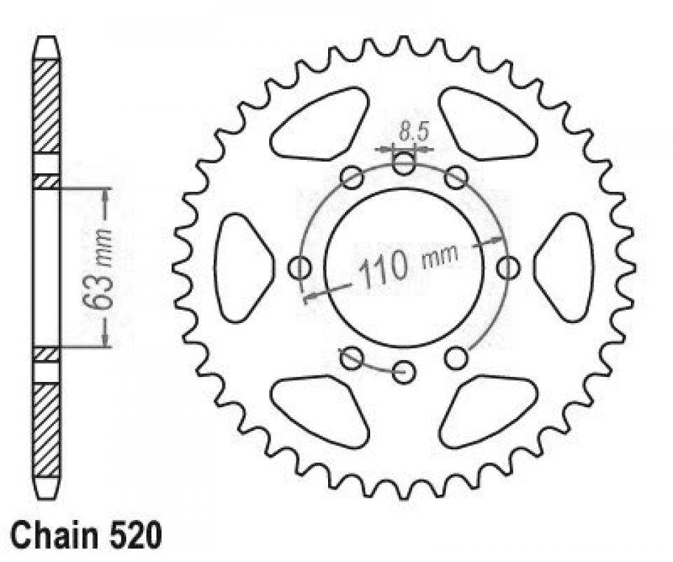 Couronne de transmission Esjot pour Moto KTM 125 Duke 4T Abs 2014 à 2020 Neuf