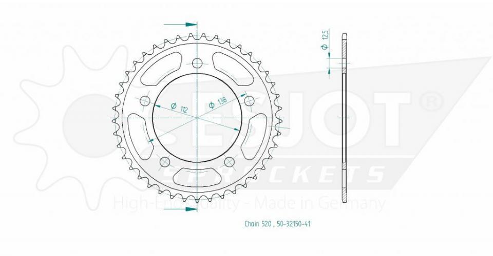 Couronne de transmission pour Honda CB X ABS