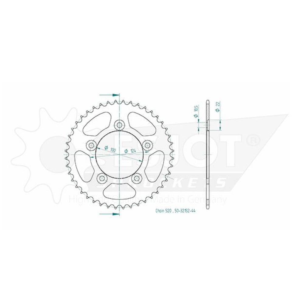 Couronne de transmission Esjot pour Moto Ducati 1100 Scrambler Sport 2018 à 2022 Neuf