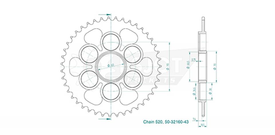 Couronne de transmission Esjot pour Moto Ducati 939 Supersport S 2017 à 2018 Neuf