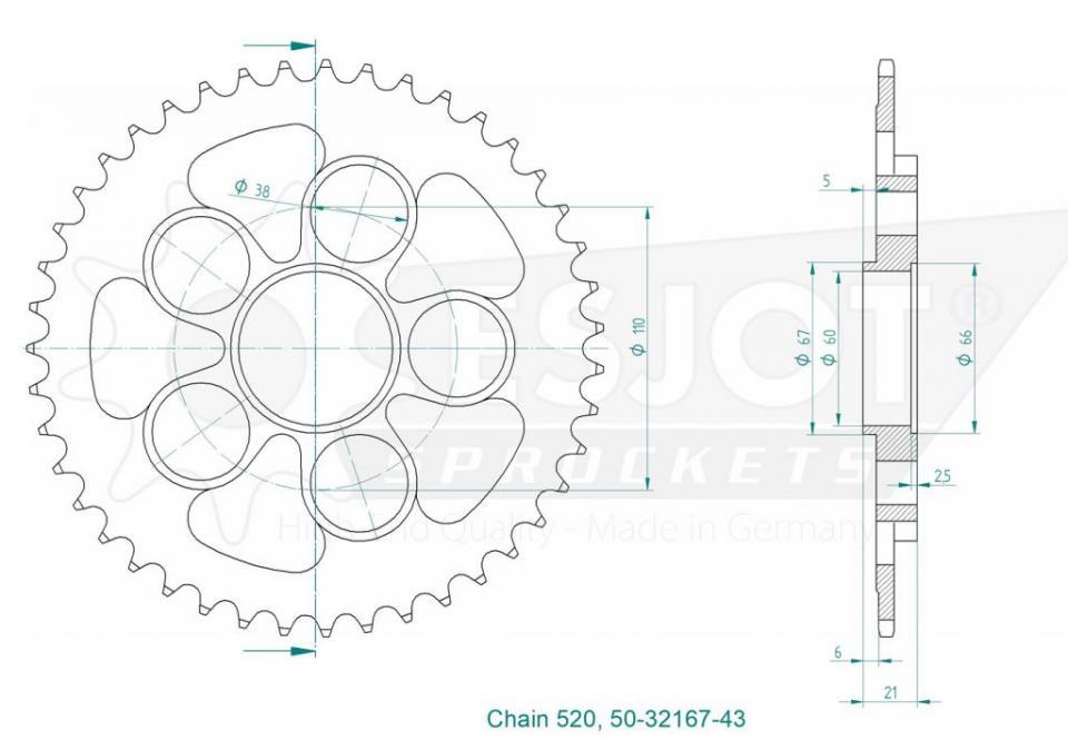 Couronne de transmission pour Ducati Hypermotard