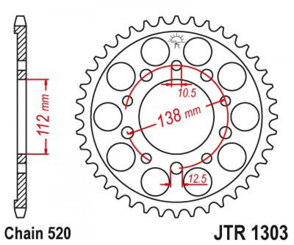 Couronne de transmission Esjot pour Moto Honda 750 Nc J Vultus 2014 à 2016 Neuf