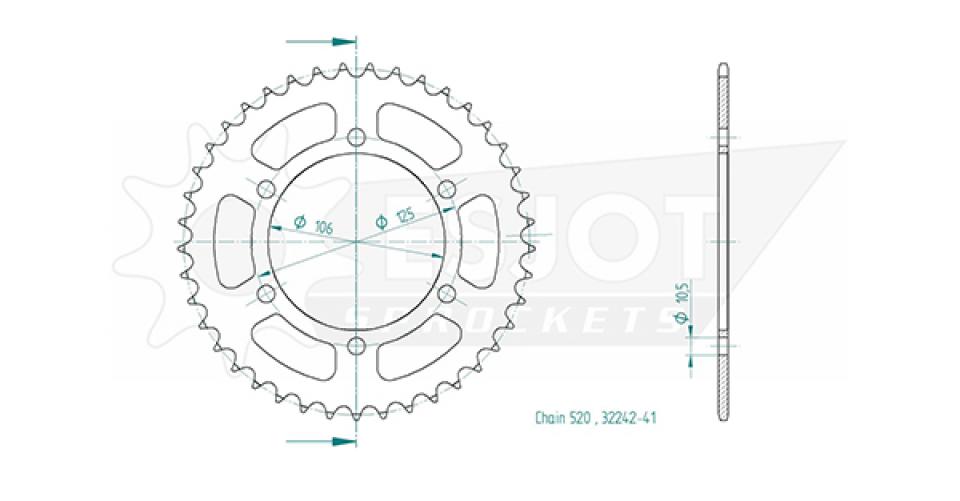 Couronne de transmission Esjot pour Moto Triumph 900 Street Twin 2016 à 2023 Neuf