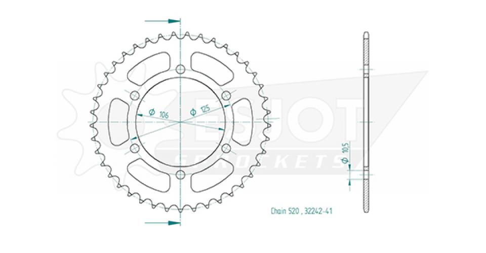 Couronne de transmission Esjot pour Moto Triumph 900 Street Twin 2016 à 2023 Neuf
