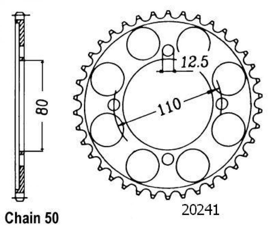 Couronne de transmission pour Honda Cb K1 K2 K3