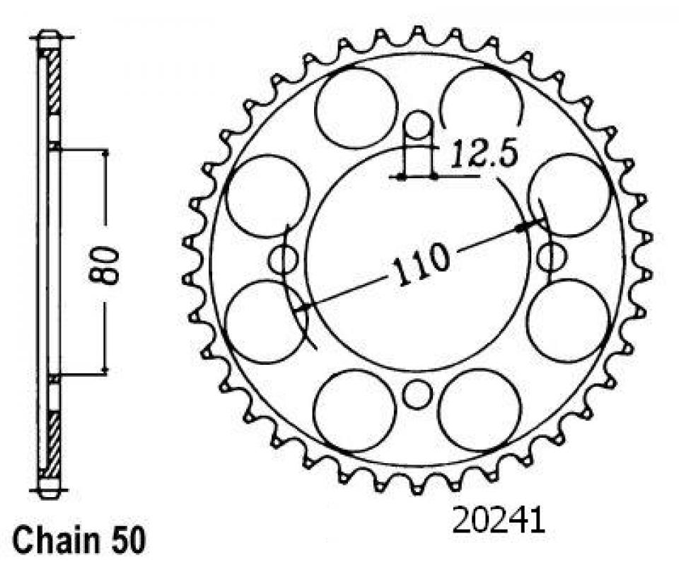 Couronne de transmission Esjot pour Moto Honda 750 Cb K1 K2 K3 1971 à 1973 Neuf