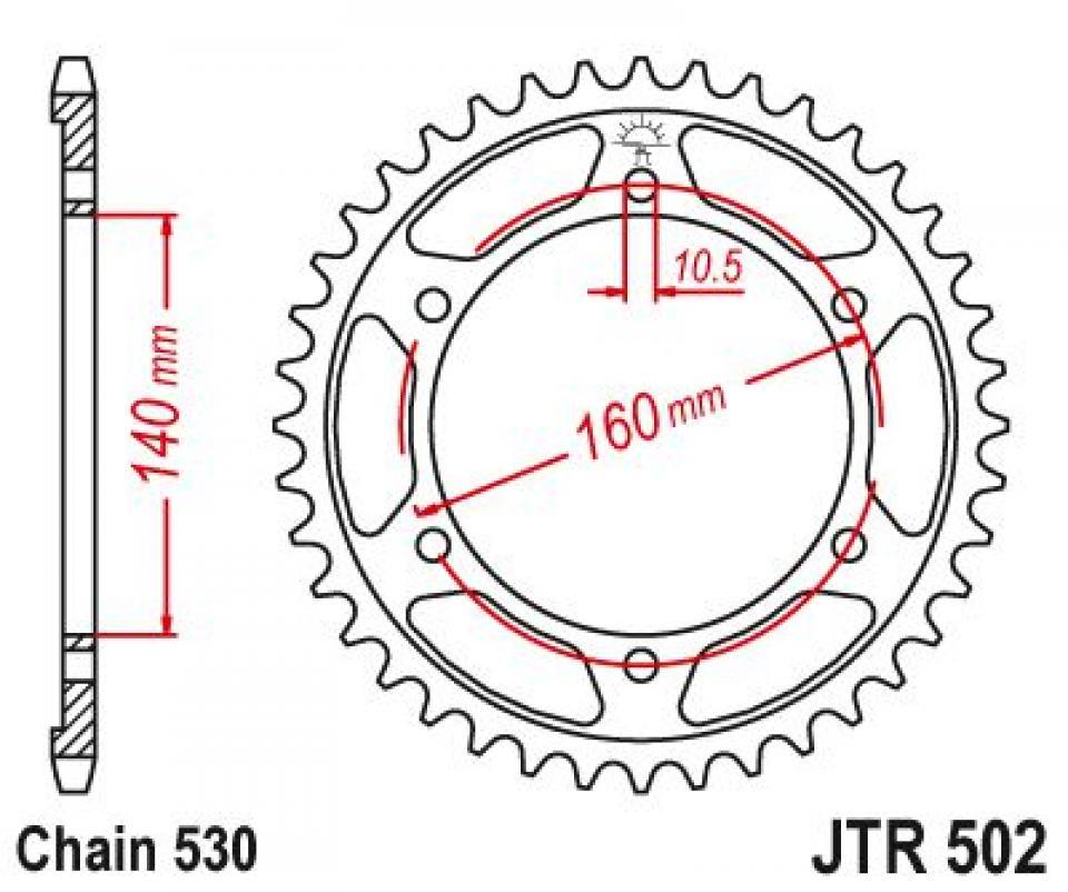Couronne de transmission Esjot pour Moto Kawasaki 750 GPX R 1987 à 1989 Neuf