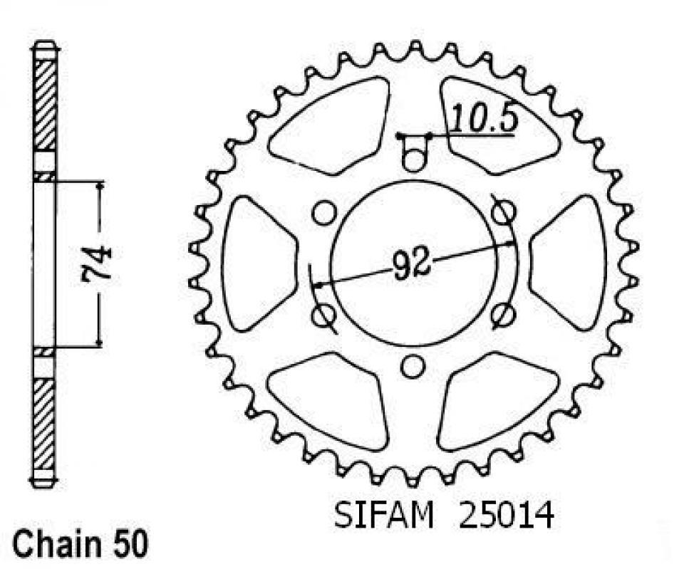 Couronne de transmission Esjot pour Moto Yamaha 550 XJ 1981 à 1985 Neuf