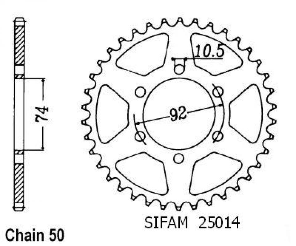 Couronne de transmission Esjot pour Moto Yamaha 550 XJ 1981 à 1985 Neuf